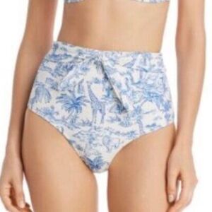 New tory burch safari far and away blue high waist belt bikini bottom